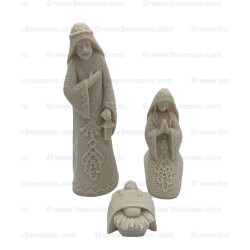 Lace Patterned Nativity Trio