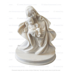 Serene Holy Mother and Son Sculpture